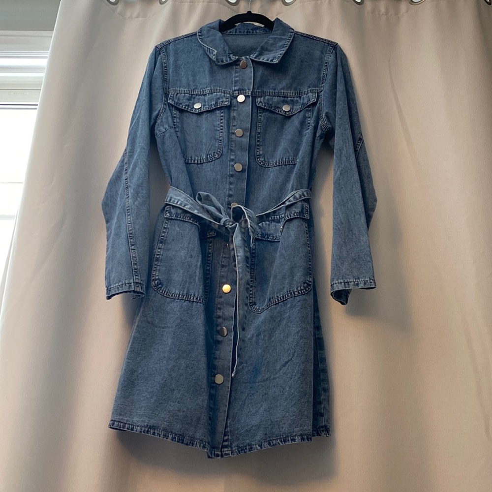 SHEIN Denim Button Up Dress